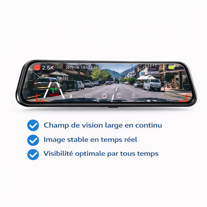 E-ACE Mirror - Dashcam rétroviseur 2.5K écran 10'' double caméra