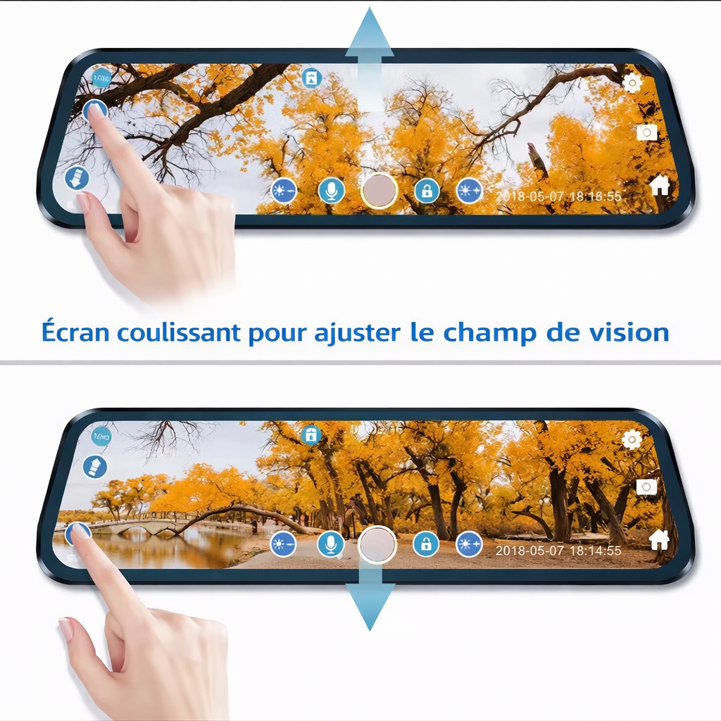 E-ACE Mirror - Dashcam rétroviseur 2.5K écran 10'' double caméra